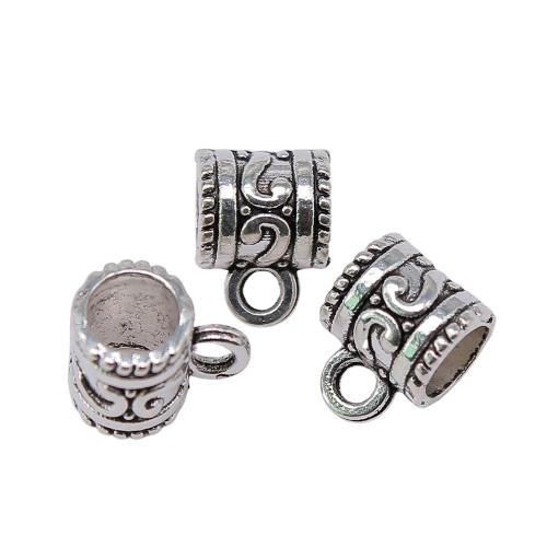 Perles de Bail en alliage de zinc , pilier, Plaqué de couleur d'argent, Vintage & bijoux de mode & DIY, 10x8x7mm, Vendu par PC
