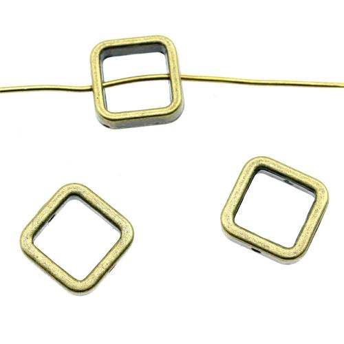 Zinc Alloy Hollow Beads Square plated vintage & fashion jewelry & DIY Sold By PC