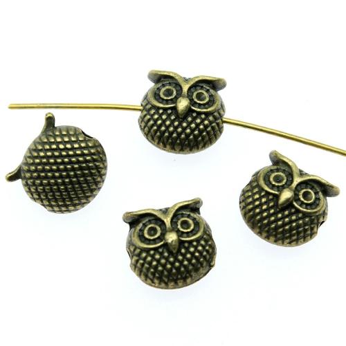Zinc Alloy Animal Beads Owl plated vintage & fashion jewelry & DIY Sold By PC
