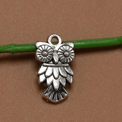 Zinc Alloy Animal Pendants Owl antique silver color plated vintage & fashion jewelry & DIY nickel lead & cadmium free Approx Sold By Bag