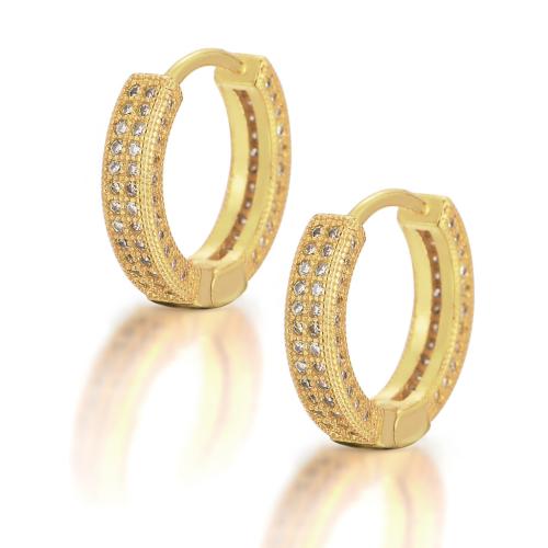 Cubic Zirconia Micro Pave Brass Earring, fashion jewelry & Unisex & micro pave cubic zirconia, more colors for choice, 4x16mm, Sold By Pair