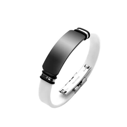 Titanium stål armbånd, med Silicone, mode smykker & forskellige stilarter for valg & for mennesket, Solgt af PC