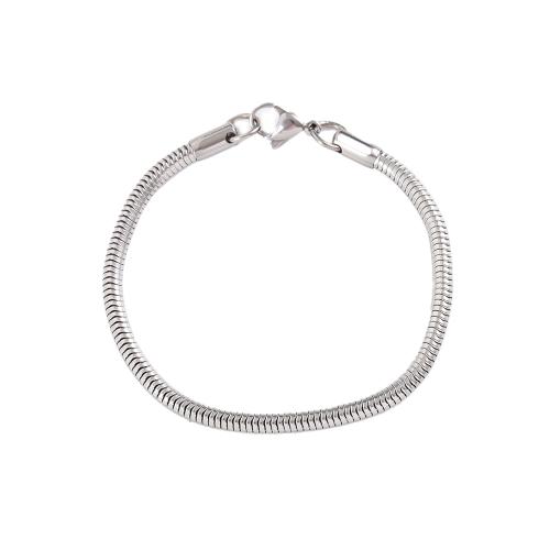 Stainless Steel Jewelry Bracelet, 304 Stainless Steel, polished, fashion jewelry & Unisex, original color, 3.20mm, Length:Approx 17 cm, Sold By PC