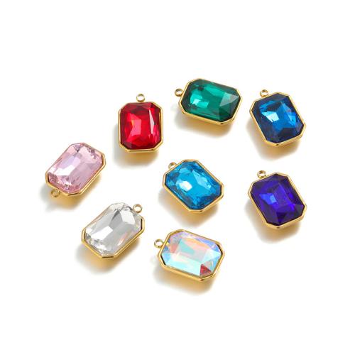 Crystal Pendants, 304 Stainless Steel, with Crystal, fashion jewelry & Unisex, more colors for choice, 12x18mm, 5PCs/Bag, Sold By Bag