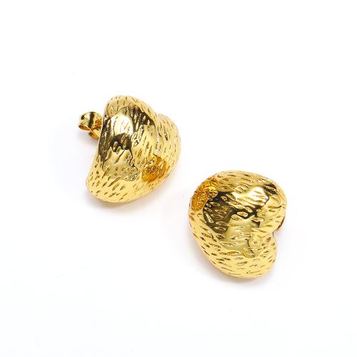 Acier inoxydable Levier Retour Earring, Acier inoxydable 304, coeur, bijoux de mode & pour femme, doré, 20x19.50mm, Vendu par paire
