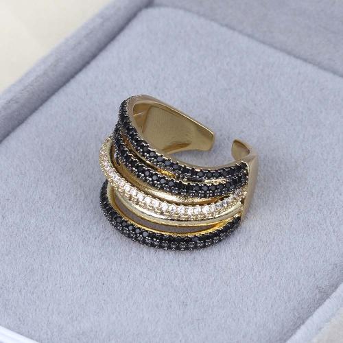 Cubic Zirconia Micro Pave Brass Ring plated micro pave cubic zirconia & for woman nickel lead & cadmium free Sold By PC