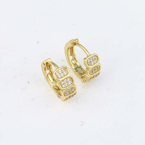 Cubic Zirconia Micro Pave Brass Earring, gold color plated, micro pave cubic zirconia & for woman, nickel, lead & cadmium free, 14.30x13.60x5.40mm, Sold By Pair