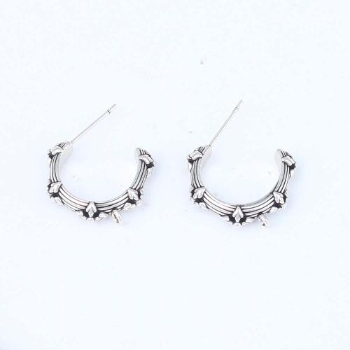 Messing Huggie Hoop Earring, silver plated, voor vrouw, nikkel, lood en cadmium vrij, 20.50x16.70x4.90mm, Verkocht door pair