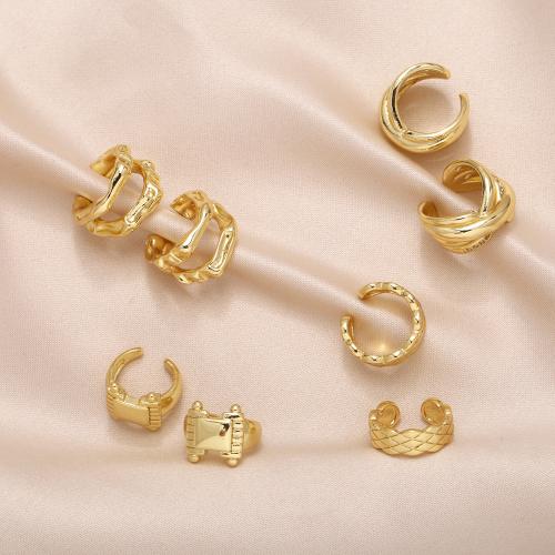 Fashion Earring Cuff and Wraps Brass gold color plated fashion jewelry golden nickel lead & cadmium free Sold By Pair