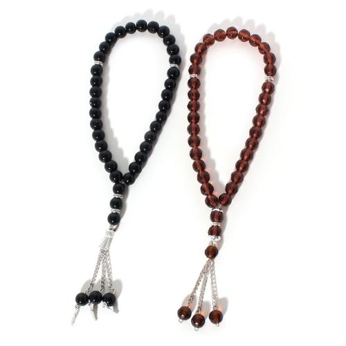 Bracelet de perles de verre, avec alliage de zinc, fait à la main, bijoux de mode & unisexe, plus de couleurs à choisir, Longueur 12.2 pouce, Vendu par PC