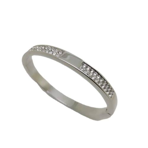 Zinc Alloy Bangle plated micro pave cubic zirconia & for woman Inner Approx Sold By PC