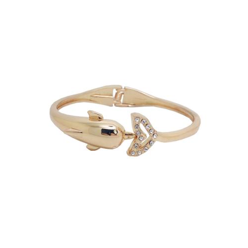 Zinc Alloy Bangle Dolphin plated micro pave cubic zirconia & for woman Inner Approx Sold By PC