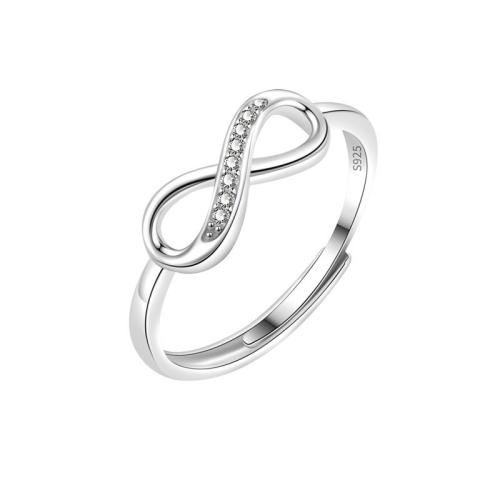 Pavimentar o Zirconia cúbico Micro anéis de prata esterlina, 925 prata esterlina, banhado, micro pavimento em zircônia cúbica & para mulher, cor original, vendido por PC