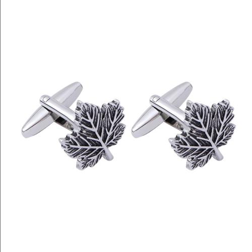 Cufflinks Zinc Alloy stoving varnish for man silver color Sold By Pair