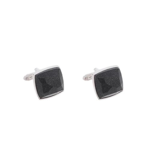 Cufflinks, Tibetan Style, micro pave cubic zirconia & for man, black, Sold By Pair