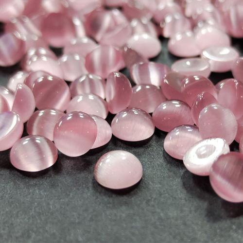 Glass Cabochons Round DIY pink Sold By PC
