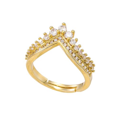 Cubic Zirconia Micro Pave Brass Ring, fashion jewelry & micro pave cubic zirconia & for woman, more colors for choice, Sold By PC