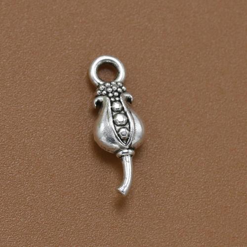 Tibetan Style Flower Pendants, Tulip, antique silver color plated, vintage & fashion jewelry & DIY, nickel, lead & cadmium free, 16x6mm, Approx 100PCs/Bag, Sold By Bag
