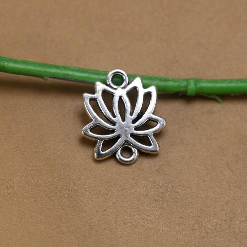 Flower Tibetan Style Connector, antique silver color plated, vintage & fashion jewelry & DIY & 1/1 loop & hollow, nickel, lead & cadmium free, 13x16x1.60mm, Approx 100PCs/Bag, Sold By Bag
