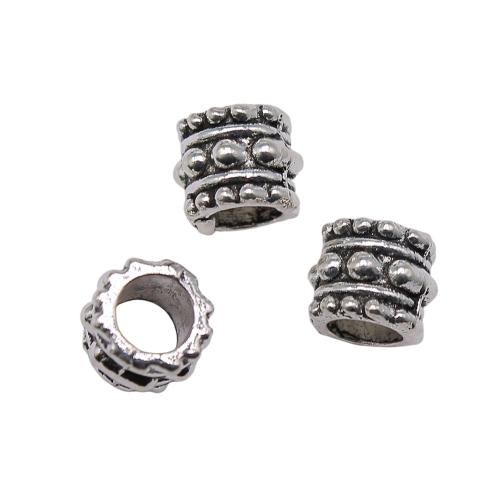 Tibetan Style Jewelry Beads, Column, antique silver color plated, vintage & fashion jewelry & DIY, 7x7x6mm, Sold By PC