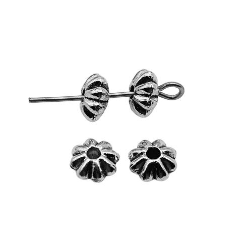 Tibetan Style Flower Beads, antique silver color plated, vintage & fashion jewelry & DIY, 3x7mm, Sold By PC