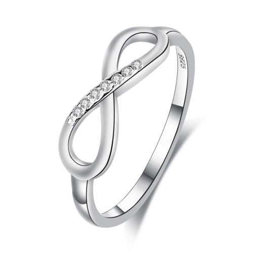 Zircon cubique Micro Pave Sterling Silver Rings, Argent sterling 925, bijoux de mode & normes différentes pour le choix & pavé de micro zircon & pour femme, Vendu par PC