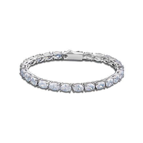 925 Sterling Silver Bangle Bracelet fashion jewelry & micro pave cubic zirconia & for woman Sold By PC