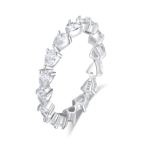 Zircon cubique Micro Pave Sterling Silver Rings, Argent sterling 925, bijoux de mode & normes différentes pour le choix & styles différents pour le choix & pavé de micro zircon & pour femme, Vendu par PC