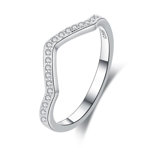Cyrkonia mikro utorować pierścionki srebrne, 925 Srebro, biżuteria moda & różnej wielkości do wyboru & mikro utorować cyrkonia & dla kobiety, sprzedane przez PC