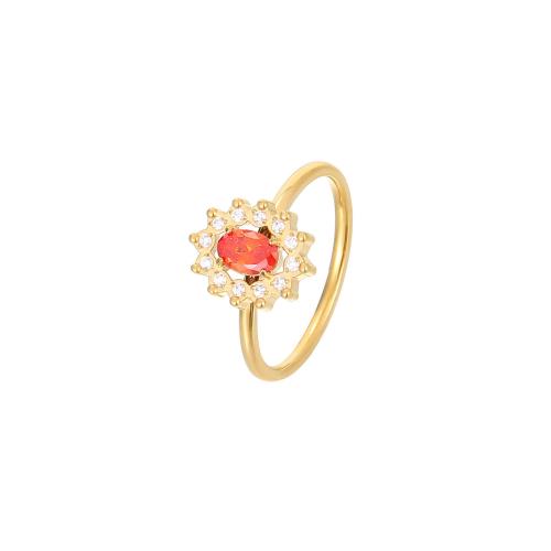 Cubic Zirconia nerezové prst prsten, 304 Stainless Steel, Květina, módní šperky & různé velikosti pro výběr & micro vydláždit kubické zirkony & pro ženy, více barev na výběr, Prodáno By PC