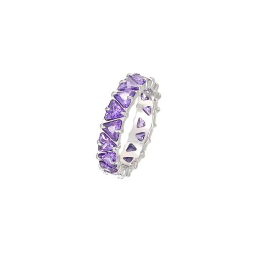 Cubic Zirconia nerezové prst prsten, 304 Stainless Steel, Srdce, módní šperky & různé velikosti pro výběr & micro vydláždit kubické zirkony & pro ženy, více barev na výběr, Prodáno By PC