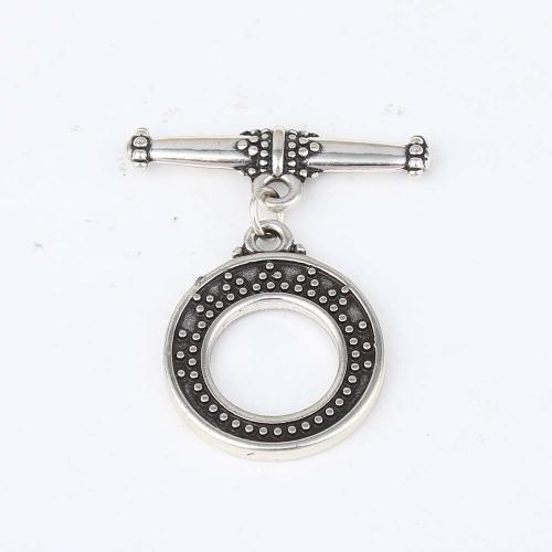 Brass Toggle Clasp, silver color plated, DIY, black, nickel, lead & cadmium free, 34.70x28.50x2.20mm, Sold By PC