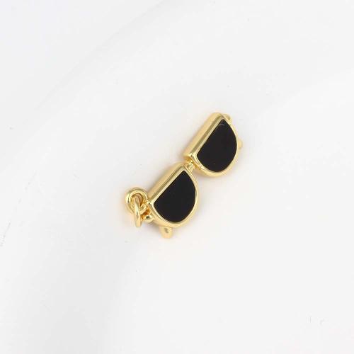 Brass Jewelry Pendants Glasses gold color plated DIY & enamel nickel lead & cadmium free Sold By PC