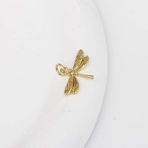 Brass Jewelry Pendants, Dragonfly, gold color plated, DIY, nickel, lead & cadmium free, 20.30x13.40x2mm, Sold By PC