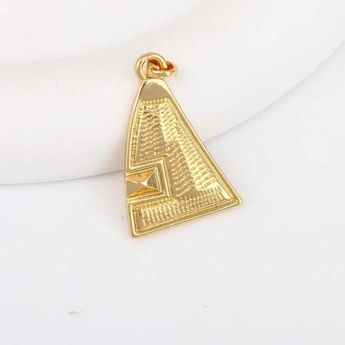 Brass Jewelry Pendants Triangle gold color plated DIY nickel lead & cadmium free Sold By PC