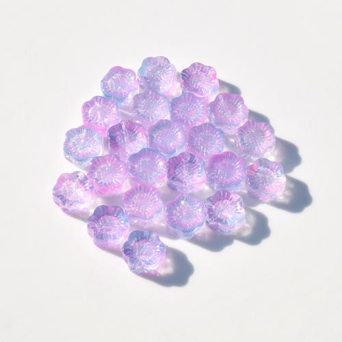 Perles murano faites à la main , chalumeau, fleur, DIY, plus de couleurs à choisir, 13x5mm, Trou:Environ 1mm, 100PC/sac, Vendu par sac