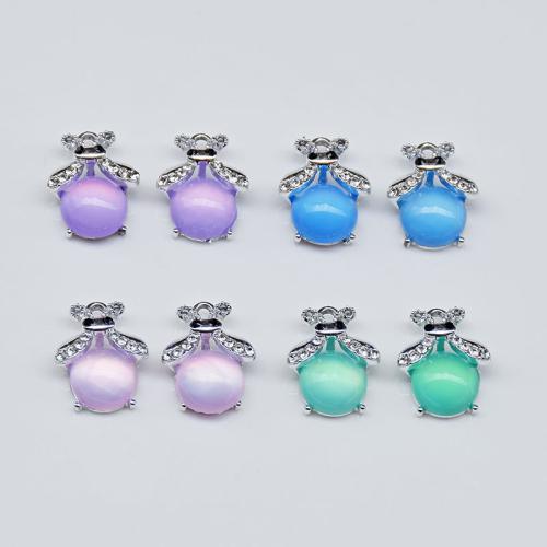 Zinc Alloy Rhinestone Pendants with Resin Insect plated DIY & with rhinestone nickel lead & cadmium free Sold By Bag