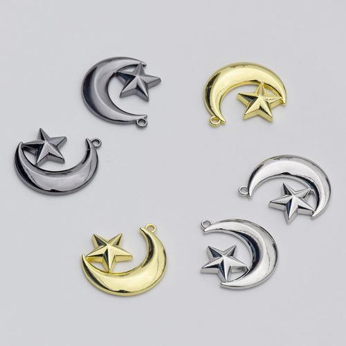 Zinc Alloy Pendants Moon and Star plated DIY nickel lead & cadmium free Sold By Bag