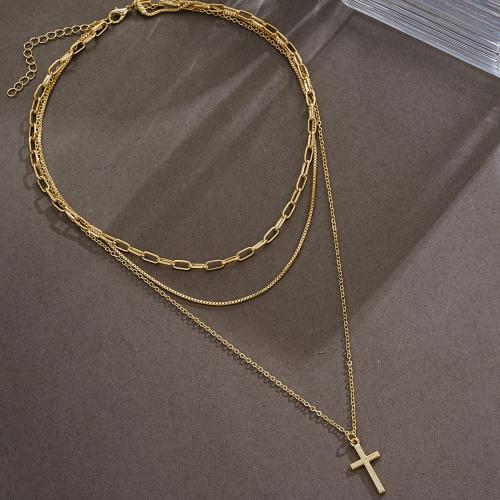Zinc Alloy smykker halskæde, mode smykker & forskellige stilarter for valg & for kvinde, guld, Solgt af sæt