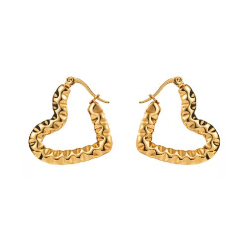 Rustfrit stål Lever Tilbage Earring, 304 rustfrit stål, mode smykker & forskellige stilarter for valg & for kvinde, guld, Solgt af par