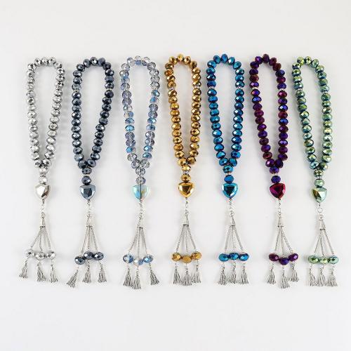Bracelet de perles de verre, avec alliage de zinc, fait à la main, bijoux de mode & unisexe, plus de couleurs à choisir, Longueur:11.81 pouce, Vendu par PC