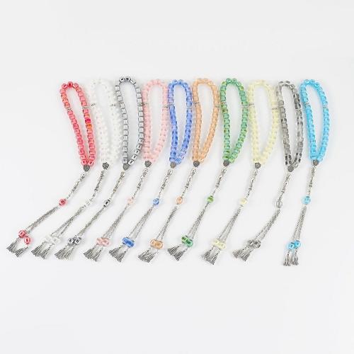Bracelet de perles de verre, avec alliage de zinc, fait à la main, bijoux de mode & unisexe, plus de couleurs à choisir, Longueur 11.42 pouce, Vendu par PC