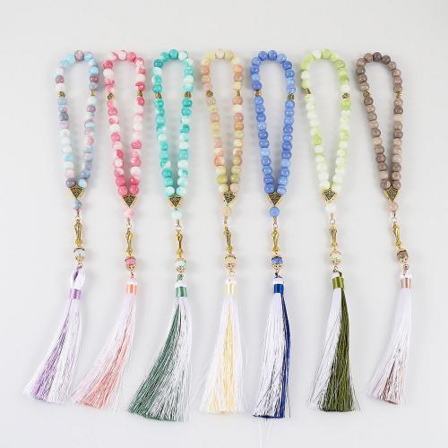 Glas perler armbånd, med Caddice & Zinc Alloy, håndlavet, mode smykker & Unisex, flere farver til valg, Længde 13 inch, Solgt af PC