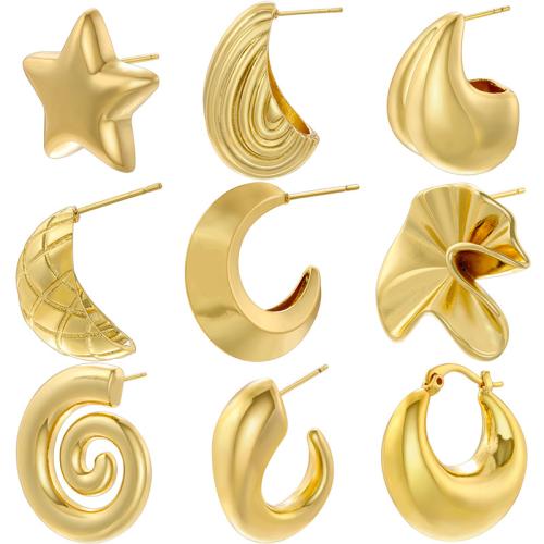 Brass Stud Earring, plated, different size for choice & different styles for choice & for woman, more colors for choice, Sold By Pair