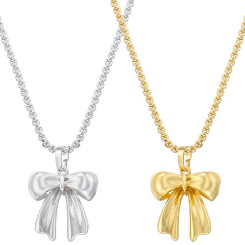 Brass Necklace Bowknot plated for woman Sold By PC