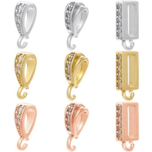 Brass Jewelry Bails, plated, DIY & different styles for choice & micro pave cubic zirconia, more colors for choice, Sold By PC