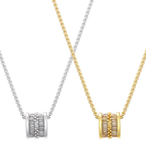 Cubic Zircon Micro Pave Brass Necklace plated micro pave cubic zirconia & for woman Sold By PC