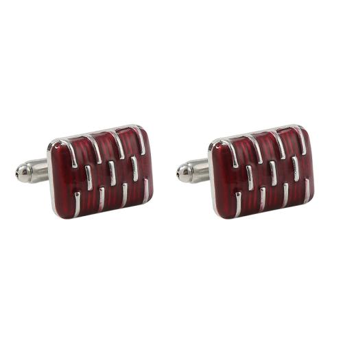 Cufflinks Zinc Alloy for man & enamel red Sold By Pair