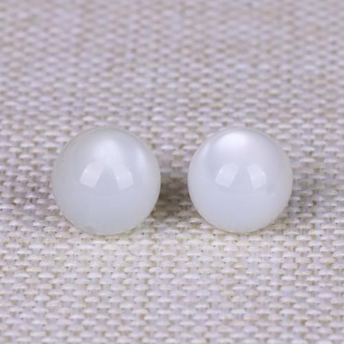 Natural Moonstone Beads Round DIY white Sold By PC