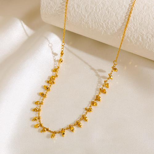 Титановые стали ожерелье, титан, 18K позолоченный, ювелирные изделия моды & Женский, Золотой, длина:Приблизительно 45 см, продается PC